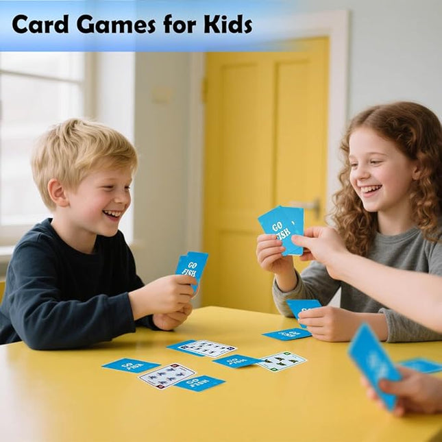 Card Games for Kids,Old Maid,Go Fish and Crazy 8's,3 Decks, Fun Family Classic Games, Holiday Birthday Gift
