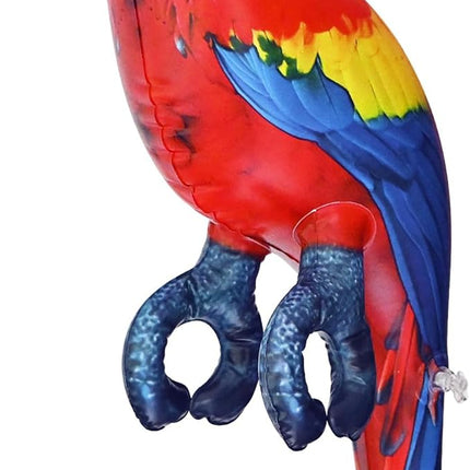 Jet Creations 24" Inflatable Scarlet Macaw Parrot Red, Yellow, Blue Animal Figure for Decor, Play, Livestock Party, Birthday,Kids Gift, Christmas, Winter