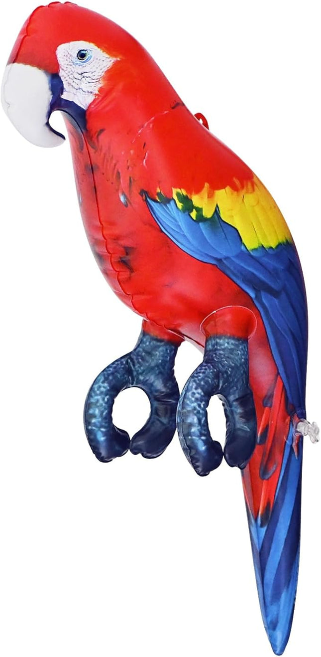 Jet Creations 24" Inflatable Scarlet Macaw Parrot Red, Yellow, Blue Animal Figure for Decor, Play, Livestock Party, Birthday,Kids Gift, Christmas, Winter