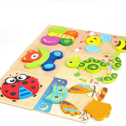 Toddler Puzzles, Wooden Jigsaw Animals Puzzles for 1 2 3 Year Old Girls Boys Toddlers, Educational Preschool Toys Gifts for Colors & Shapes Cognition Skill Learning