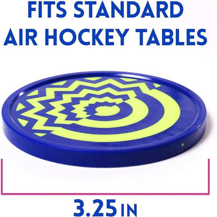 Vivid Two-Tone Air Hockey Pucks (2-Pack) | Wear-Proof Molded Psychedelic Patterns and Designs | Large 3.25-inch Pucks for Standard Air Hockey Tables | Perfect Addition to Game Rooms and Arcades