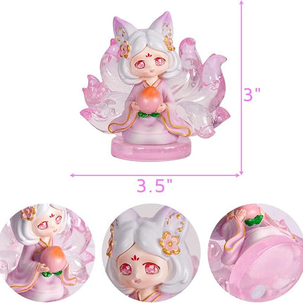 Nine-Tailed Fox Fairy Blind Box Mystery Boxes Random Design Fairy Figurines Collectible Toys Home Office Decor Gifts for Kids Adults