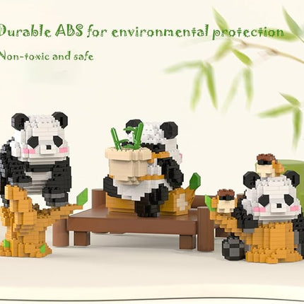Mini Building Blocks 3D Building Toy Panda, Mini Blocks Building Sets, Ideal Gift for Birthdays, Christmas (6 Sets with 2502 PCS)