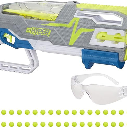 Nerf Hyper Siege-50 Pump-Action Blaster, 40 Hyper Rounds, Eyewear, Up to 110 FPS Velocity, Easy Reload, Holds Up to 50 Rounds