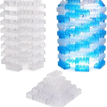 Feleph 100pcs 2x4 Bricks Transparent Pieces Clear Parts Classic Building Kit Creative Play Set Blocks Toy Basic Accessories Compatible with 3001 Major Brands