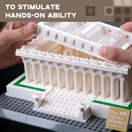 Architectural Lincoln Memorial Large Collection Building Set Model Kit and Gift for Adults (973 Pieces)