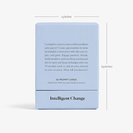 Intelligent Change Get Closer: Table Talk Conversation Cards, Dinner Party Conversation Starters, Fun Talking Card Game Friends, Family, & Couples, Icebreaker Game 52 Question Cards