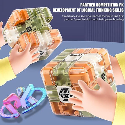 Large Labyrinth 3D Puzzles Maze Cube - Engaging Brain Teaser Toy, 3D Puzzle Maze Games, 3D Puzzle Magic Cube & Ball, Educational Focus Game Gift for Adults Teens (2pcs)