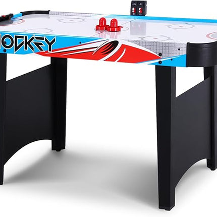 Foldable Air Hockey Table, 48" Indoor Air Hockey Arcade Table Gaming Set with 2 Pucks, 2 Pushers, Electronic Score Systems for Adults and Kids, Home Game Room, Family Recreation