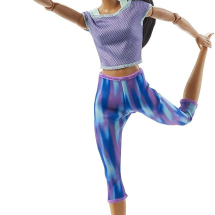 Barbie Made to Move Doll with 22 Flexible Joints & Curly Brunette Ponytail Wearing Athleisure-wear for Kids 3 to 7 Years Old