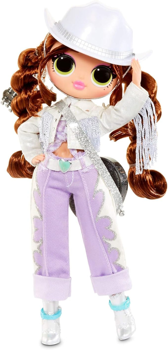 L.O.L. Surprise! OMG Remix Lonestar Fashion Doll, Plays Music with Extra Outfit, 25 Surprises Including Shoes, Hair Brush, Doll Stand, Magazine, and Record Player Package - for Girls Ages 4+