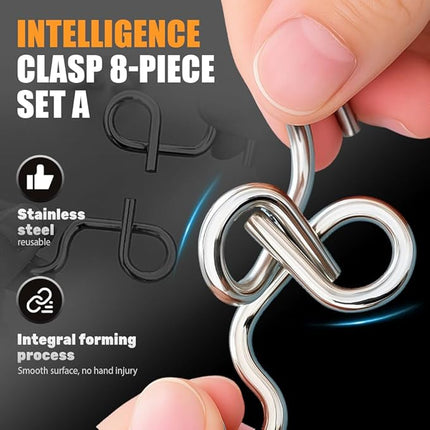 Metal Puzzle Ring, 2025 New IQ Test Brain Teaser Disentanglement Set, Yellow Version Metal Wires Fidget Toy for Kids Adults, Fun Educational Puzzles Brain Teasers for Students Gifts (Yellow+Red)