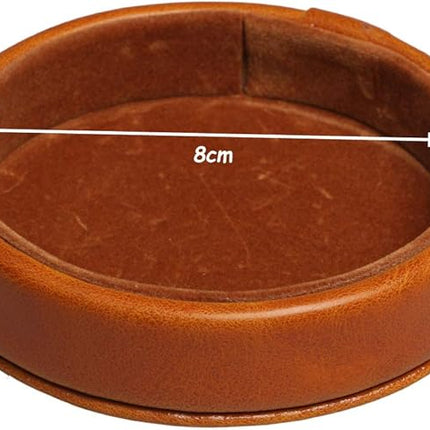 RERIVER Leatherette Dice Cup with Lid Includes 6 Dices, Velvet Interior Quiet in Shaking for Liars Dice Farkle Yahtzee Board Games, Brown