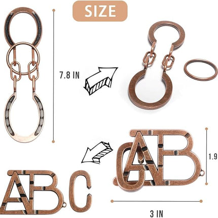 Fun Metal Brain Teaser Puzzle Games - Adults Mind 3D Toys -Teens IQ Insight Challenge - Educational Gift for Ages 12+（4PCS）