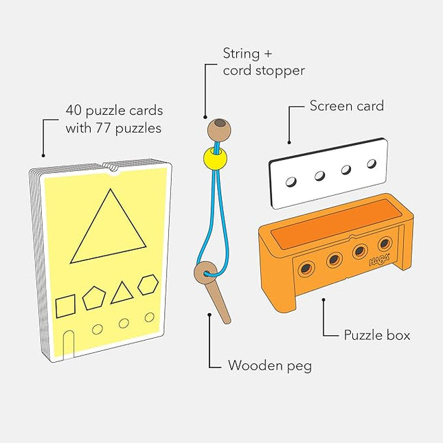HABA Logic! CASE Starter Set - Brain Teaser Puzzles and Car Games, A Handheld Game to Develop Critical Thinking for Kids Ages 7+