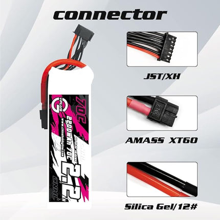 CNHL 2200mAh 6S Lipo Battery 22.2V 70C with XT60 Plug for RC Car Airplane Truck Boat Buggy Heli Airplane Drone (2 Packs)