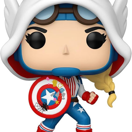 Funko Pop! Marvel: Spider-Gwen - Cap-Gwen - Marvel Comics - Collectable Vinyl Figure - Gift Idea - Official Merchandise - Toys for Kids & Adults - Model Figure for Collectors