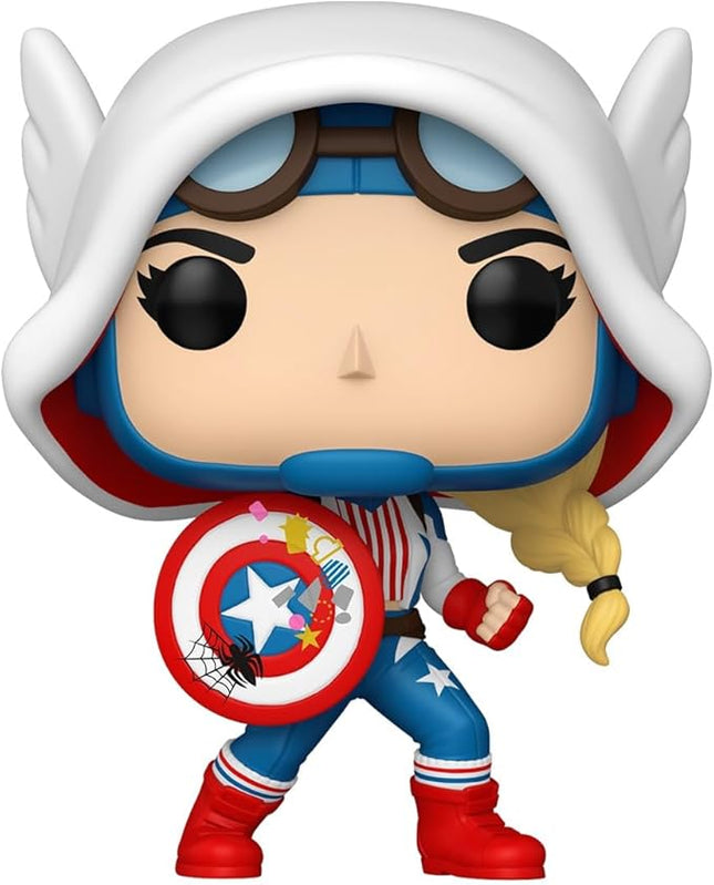 Funko Pop! Marvel: Spider-Gwen - Cap-Gwen - Marvel Comics - Collectable Vinyl Figure - Gift Idea - Official Merchandise - Toys for Kids & Adults - Model Figure for Collectors