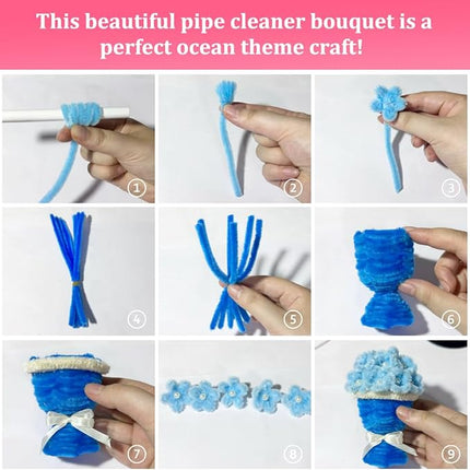 Bundooraking Craft Pipe Cleaners,Chenille Stems for Art and Craft Projects, Flower DIY Decorations, Art Supplies (200pcs Macaron,7 Colors)