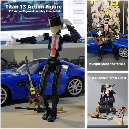 T13 Action Figure Assembly Completed, T13 Action Figures Set High 5.4 inches Tall, Office Desks , and Birthday Cake Decorations, Titan 13 Action Figure for Ultimate Gaming Action Figures Collection