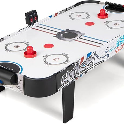 KOTEK Air Hockey Table, 42 Inch Air Hockey Arcade Table with 2 Pushers, 2 Pucks, LED Scoreboard & Electric Motor Fan, Table Top Air Hockey Game for Kids & Adults, Game Room, Home, Office, Club