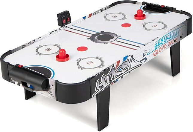 KOTEK Air Hockey Table, 42 Inch Air Hockey Arcade Table with 2 Pushers, 2 Pucks, LED Scoreboard & Electric Motor Fan, Table Top Air Hockey Game for Kids & Adults, Game Room, Home, Office, Club