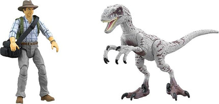 Mattel Jurassic World Jurassic Park III Hammond Collection Action Figure Set wiith Dr Alan Grant, Velociraptor Dinosaur & Raptor Egg Accessories