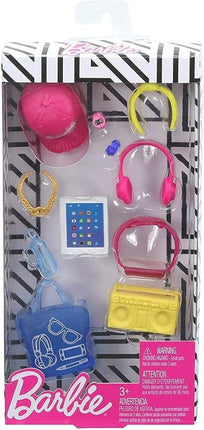 Barbie Doll Accessory Pack, Boombox, Headphones, Tablet, Tote Bag, Water Bottle GHX34