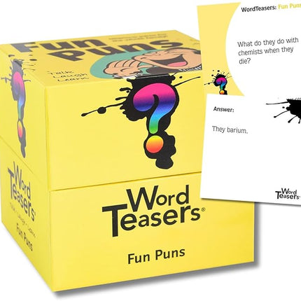 ? WORD TEASERS Fun Puns - Fun & Funny Joke Cards for Kids & Adults - A Pun Card Game Full of Cheesy Jokes - Word Riddle Pun Game - 150 Joke Cards for Adults & Kids