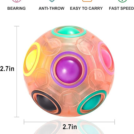Vdealen Magic Rainbow Puzzle Ball, Fidget Ball Puzzle Brain Teaser Fidget Toy for Boys & Girls- Birthday Party Easter Valentines Christmas Stocking Stuffers for Kids Teen & Adults-2 Pack