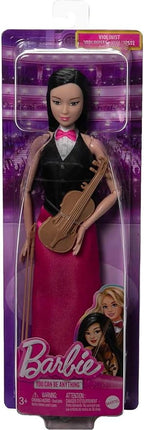 Barbie Careers Fashion Doll & Accessories, Violinist Musician Wearing Removable Performance Outfit with Violin & Bow