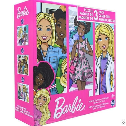 Barbie Jigsaw Puzzle Set for Kids, Girls - Bundle with 3 Barbie and Friends Puzzles Plus Stickers, Tattoos, More (24, 48, and 100 Piece Count Puzzles)