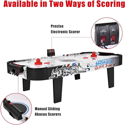 Goplus Air Hockey Table, 42 Inch Tabletop Air Hockey Game with LED Scoreboard, 2 Pucks, 2 Pushers, Powerful Motor, Indoor Arcade Table Gaming Set for Kids Gift