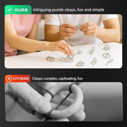 Metal Puzzle Ring, 2025 New IQ Test Brain Teaser Disentanglement Set, Red Version Metal Wires Fidget Toy for Kids Adults, Fun Educational Puzzles Brain Teasers for Students Gifts (Red)