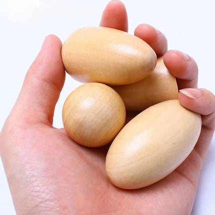 BOHS Geometric Solids Guess Game - 3D Shapes Miniature Set -Wooden Montessori Toys - Ages 3 and Up