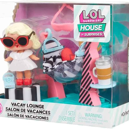 L.O.L. Surprise! OMG House of Surprises Vacay Lounge Playset Leading Baby Collectible Doll with 8 Surprises, Dollhouse Accessories, Holiday Toy, Great Gift Kids Ages 4 5 6+ Years Old & Collectors