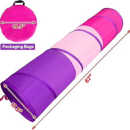 PigPigPen Kids Tunnel for Toddlers,Pop Up Play Tunnel Tent for Babies or Dogs, Indoor & Outdoor Toys for Kids Backyard Playset