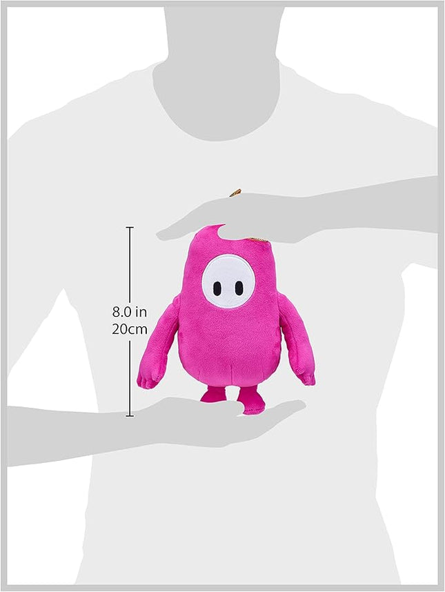 Fall Guys Moose Toys Original Pink Bean Skin Official Collectable 8" Cuddly Deluxe Plush Toy Featuring The Gold Crown from The Ultimate Knockout Video Game, 5 Series 1 Characters