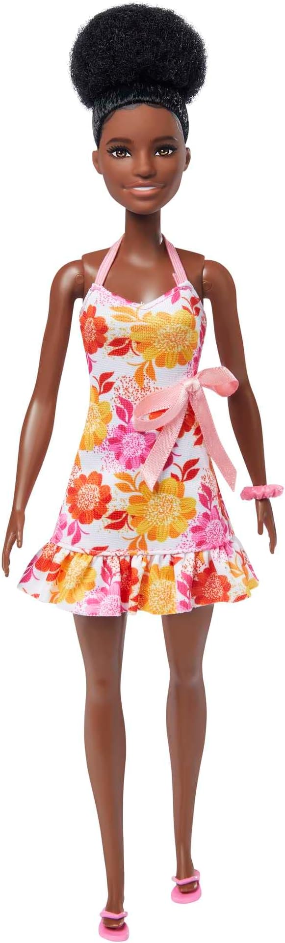 Barbie Loves the Ocean Doll with Natural Black Hair Wearing Pineapple Dress & Accessories, Fashion Doll & Clothes Made from Recycled Plastics