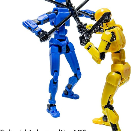 Titan 13 Action Figure, Action Figures, Titan 13 Action Figure 3D Printed Robot Multi-Jointed Movable, Desktop Decorations for Game Lovers（Golden）