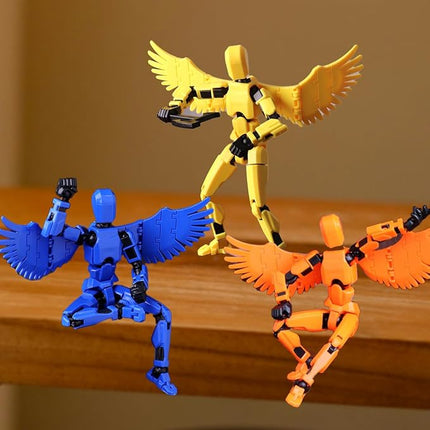 WEAREWE 4PCS 13 Action Figures Se13 Action Figure Multi-Jointed Movable Toy for Kids(DIY Orange-Purple-Pink-red)