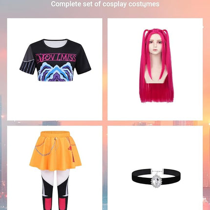 Girls Demon Pop Singer Hunters Costume 3-14 Years Stage Dance Idol Cosplay Outfit, Kids Halloween Costumes