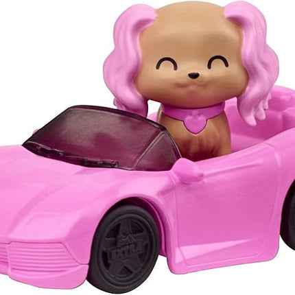 Barbie Extra Doll & Accessories with Long Brunette Styled Hair in Pink 2-Piece Outfit with Sparkly Jacket & Pet Puppy