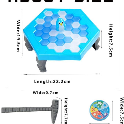 Save Penguin Break Ice Frozen Game for Kids, Meroqeel Protect The Iceberg Penguins Trap on Ice Icebreaker Board Games Toy for Adults Family Childrens Kid Ages 4-8 with Replacement Cubes and Hammer
