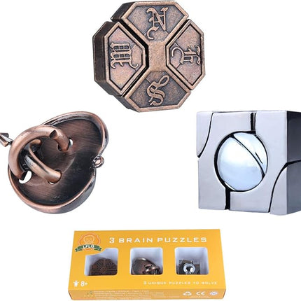 Brain Teaser Puzzle for Adults Puzzles Metal Hole Lock Adult Educational Toy Jigsaw IQ Puzzle (Orange)