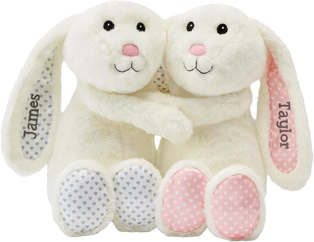 Let's Make Memories Personalized Hugging Plush Bunnies - Easter Bunny - Bunny Stuffed Animal - for Couples - for Him - for Her