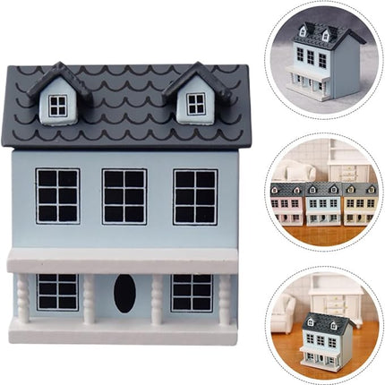 Toyvian Miniature Wooden Dollhouse Kit - Christmas Village Houses & Tiny Toy House Model