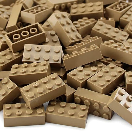 Feleph 2x4 Bricks 320 Pieces Dark Tan Classic Parts Building kit Creative Play Set Blocks Toy Accessories Compatible with 3001 Major Brands (Dark Tan)