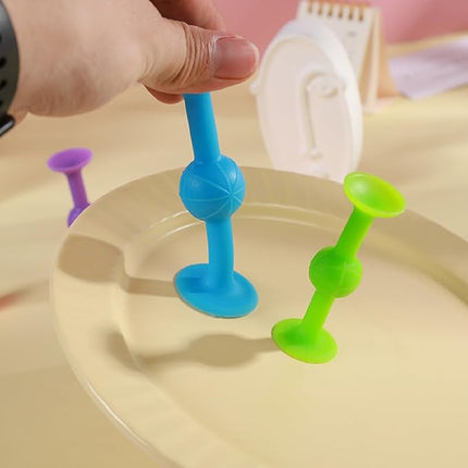 Suction Bath Toys for Baby, 47 Piece Starter Set Suction Cup Toys Pop Darts Preschool Sensory Fidget Toys for Toddlers 1-3 4-8 | No Hole Bath Toy | BPA Free Bath Toys (Large Size)