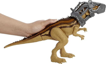 Mattel Jurassic World Mega Destroyers Dinosaur Action Figure, Carcharodontosaurus Brown Dino Toy with Attack Motion & Breakaway Accessory